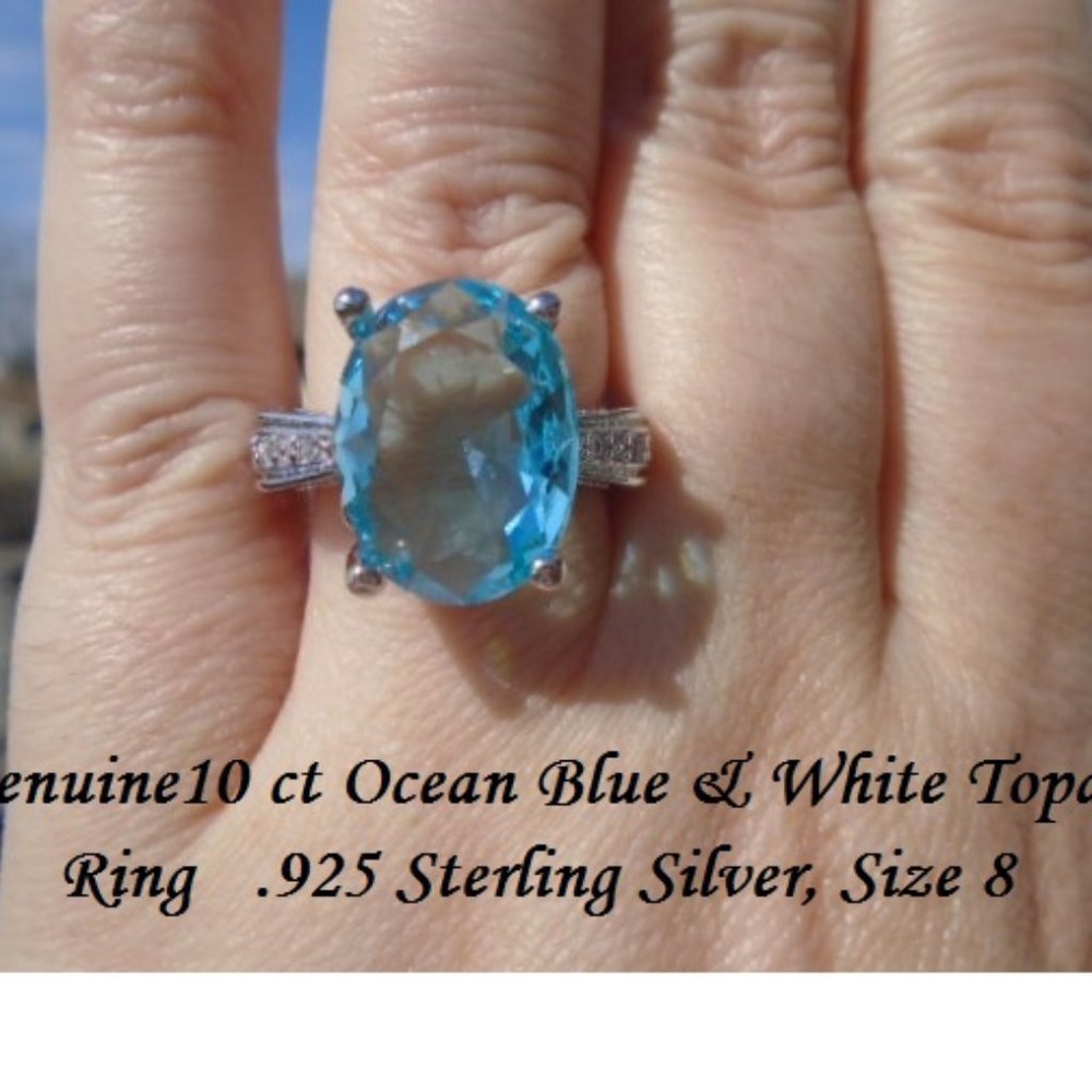 Ocean Blue & White Topaz 10 cts